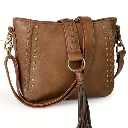 Stylish Women's PU Leather Crossbody Bag - Western-Inspired Shoulder Purse and Handbag