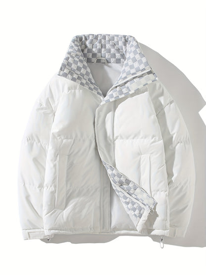 Fashionable Faux Down Jacket - Densely Filled, Moisture-Wicking, and Breathable with Multiple Pockets - Perfect for Cold Winter Days, Casual City Walks, Street Hanging, and Outdoor Activities