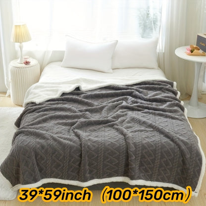 1pc Sherpa Blanket For Couch Sofa - Fuzzy Soft Cozy Blanket For Bed, Fleece Thick Warm Blanket For All Seasons, Fall Blanket