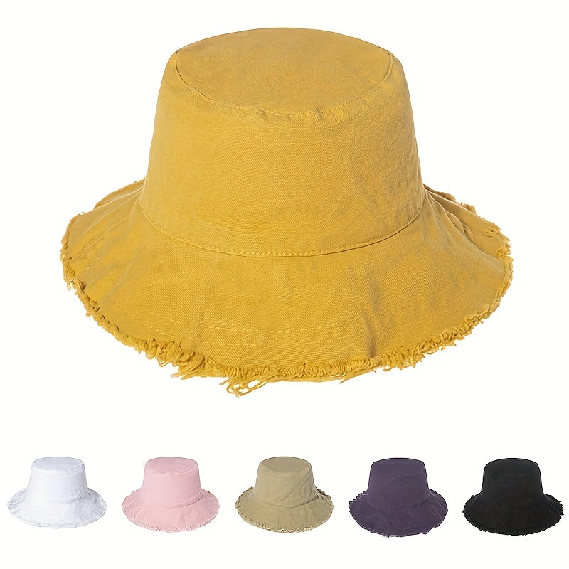 Foldable Cotton Sun Hat with Wide Brim: UV Protection, Comfort & Style - Unisex, Portable Streetwear Essential