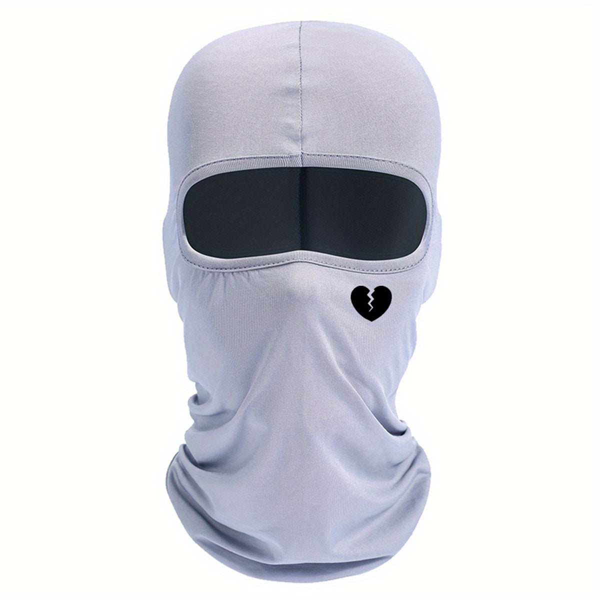 1pc Unisex Solid Raw Decor Fashion Balaclava Hat - Windproof and Warm for Autumn and Winter - Heart Broken Pattern, Ideal Gift Choice for Men and Women Skiers and Outdoor Enthusiasts