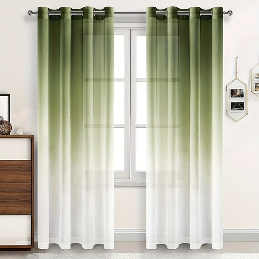 1 Panel Gradient Color Window Sheer Curtain Suitable For Living Room, Bedroom, Kitchen, Bathroom, Home Decor, Room Decor