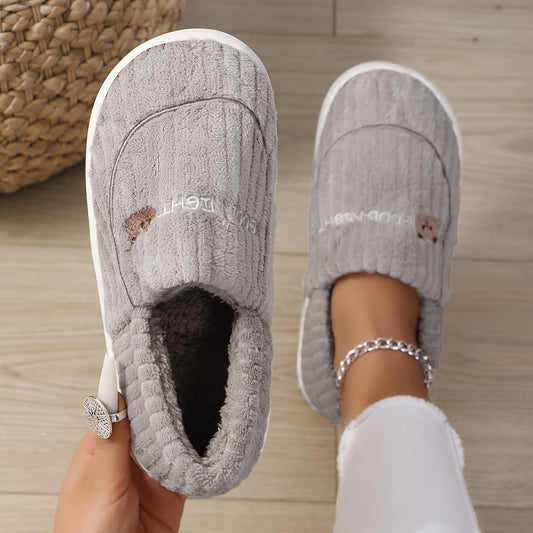 Cozy Fuzzy Slippers - Soft, Slip-Resistant, Closed-Toe, Plush Indoor Shoes for Warmth and Comfort - Ideal for Home, Lounge, or Relaxation