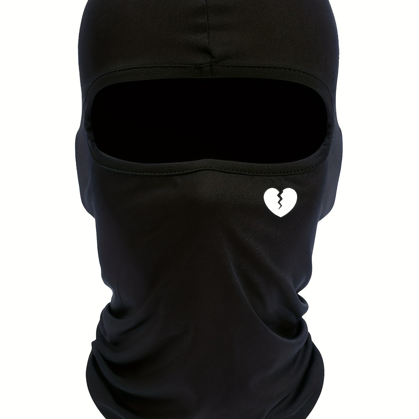 1pc Unisex Solid Raw Decor Fashion Balaclava Hat - Windproof and Warm for Autumn and Winter - Heart Broken Pattern, Ideal Gift Choice for Men and Women Skiers and Outdoor Enthusiasts