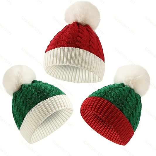 1pc R Autumn And Winter Children's Santa Claus Knitted Beanie For Halloween