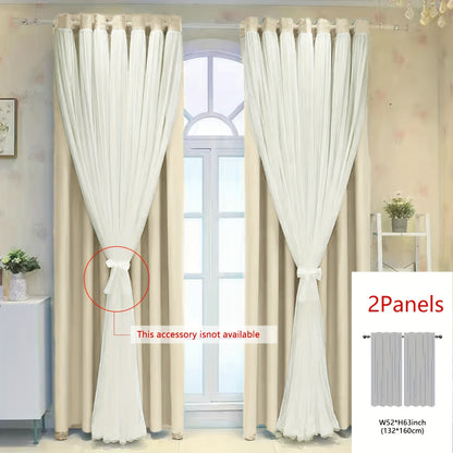 1panel One-layer Cloth One-layer Yarn Blackout Curtains, Modern Simple Style Decorative Curtains, Suitable For Living Room Bedroom Balcony Floating Window Partition Noise Reduction Romantic Curtains Home Decor