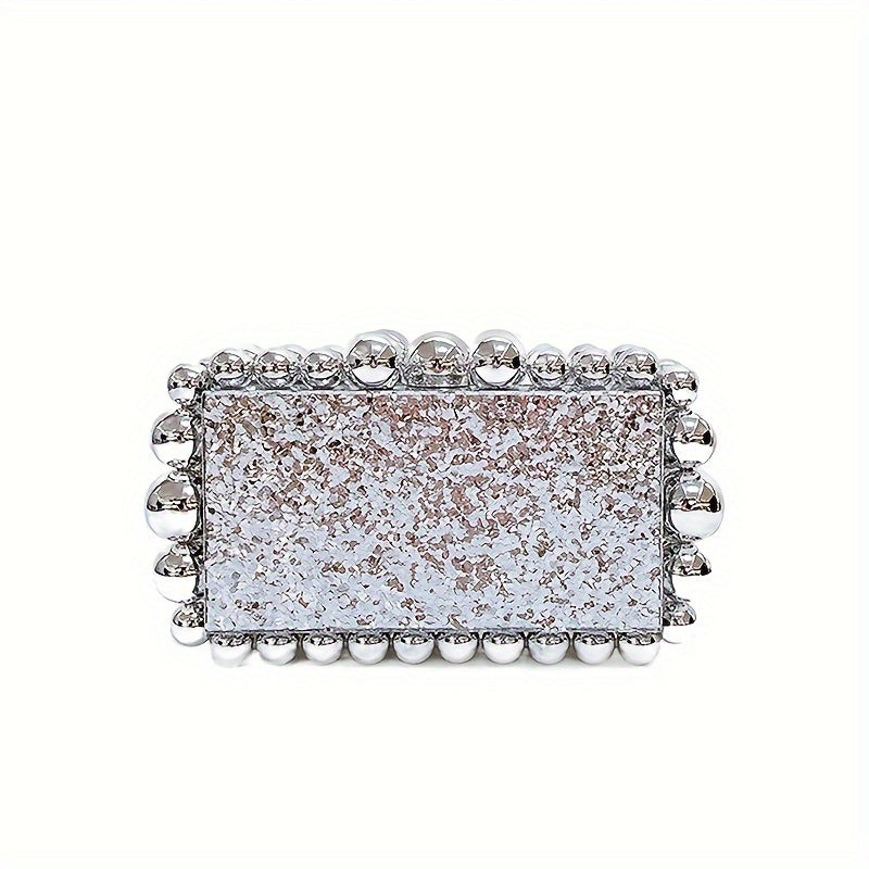 Fashion Acrylic Clutch Bag, Trendy Woven Dinner Bag, Women's Elegant Evening Banquet Wedding Purse