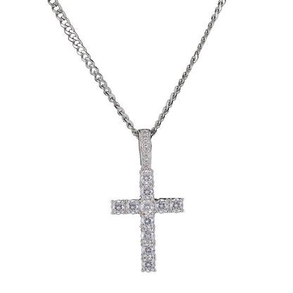 VAKKV Cross-Border Supply European Hip Hop Cross Pendant Micro-Inlaid Large Zircon Necklace Trendy Men's Ornament Bling