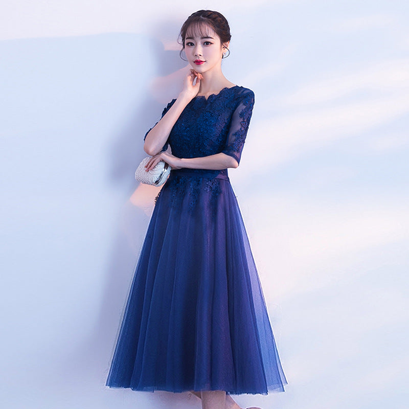 VSKKV Annual Party Evening Dress Women  Spring New Banquet Temperament Elegant Party Host Slim Long Dress