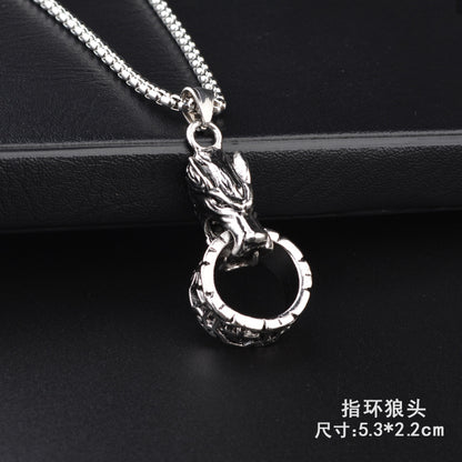 Trendy Titanium Steel Necklace Men's and Women's TikTok Disco Hip Hop Six-Pointed Star Pendant Sweater Chain Minimalist Hip Hop Ornament Wholesale