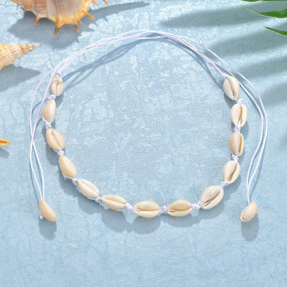 HOTan and NEWn Fashion Cross-Border Sold Jewelry Hawaiian Style Personal Leisure Necklace Woven Shell Short Clavicle Necklace