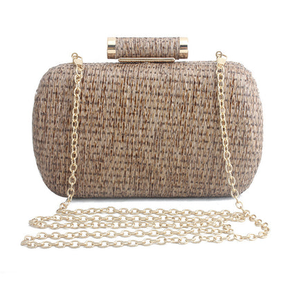 Summer  New European and American Fashion Hand-Woven Bag Straw Bag Socialite Atmosphere Dinner Bag Clutch