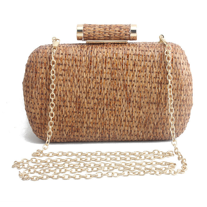 Summer  New European and American Fashion Hand-Woven Bag Straw Bag Socialite Atmosphere Dinner Bag Clutch