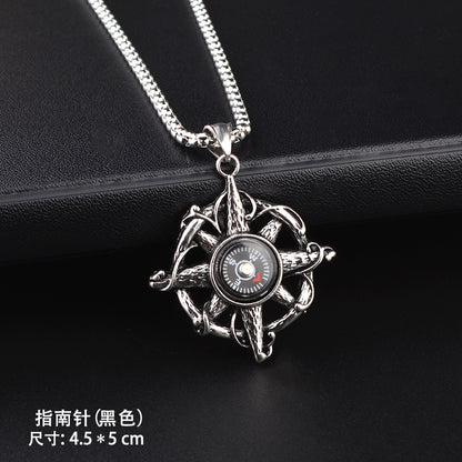 Trendy Titanium Steel Necklace Men's and Women's TikTok Disco Hip Hop Six-Pointed Star Pendant Sweater Chain Minimalist Hip Hop Ornament Wholesale