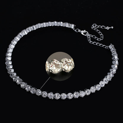 HOTan and NEWn Fashion Cross-Border Hot Selling Full Diamond Bride Ornament Elegant Shiny Rhinestone Single Row Neckband Necklace Female 5425