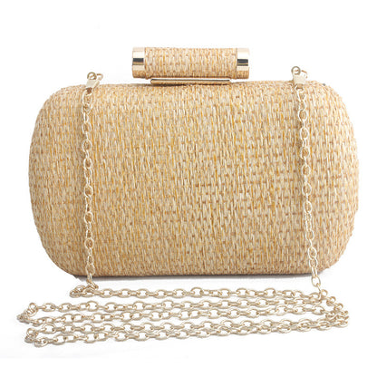 Summer  New European and American Fashion Hand-Woven Bag Straw Bag Socialite Atmosphere Dinner Bag Clutch