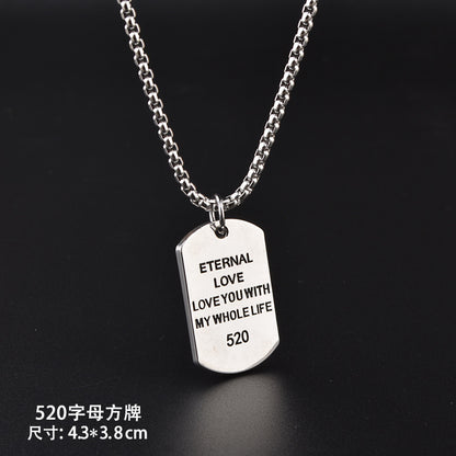 Trendy Titanium Steel Necklace Men's and Women's TikTok Disco Hip Hop Six-Pointed Star Pendant Sweater Chain Minimalist Hip Hop Ornament Wholesale