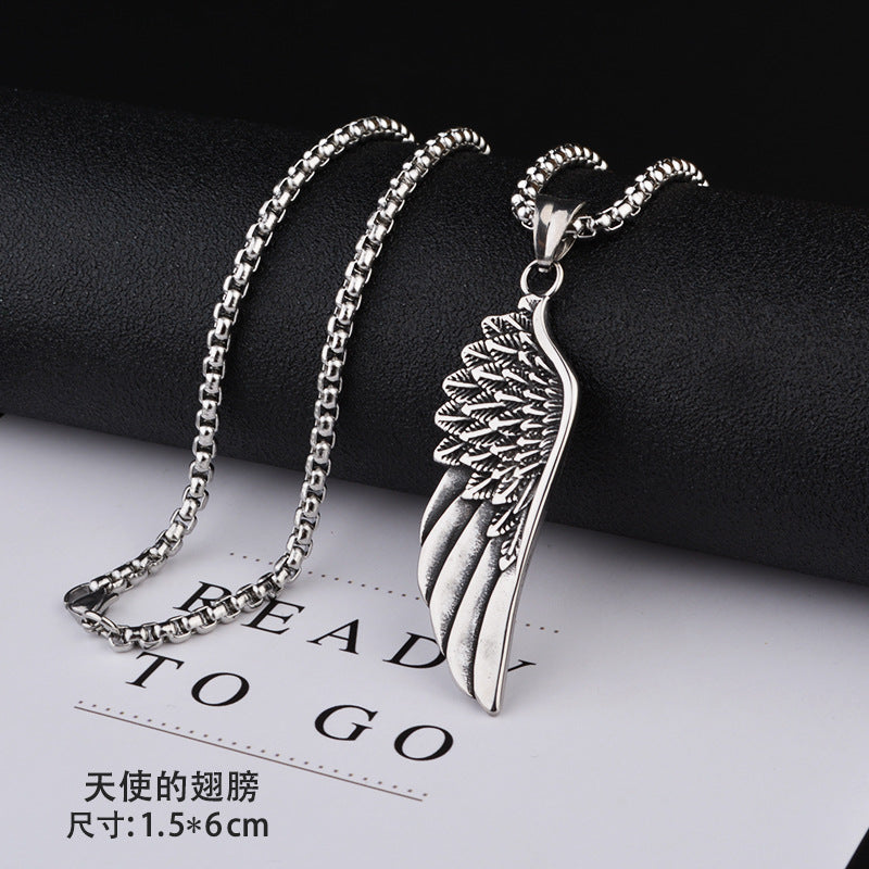 Trendy Titanium Steel Necklace Men's and Women's TikTok Disco Hip Hop Six-Pointed Star Pendant Sweater Chain Minimalist Hip Hop Ornament Wholesale