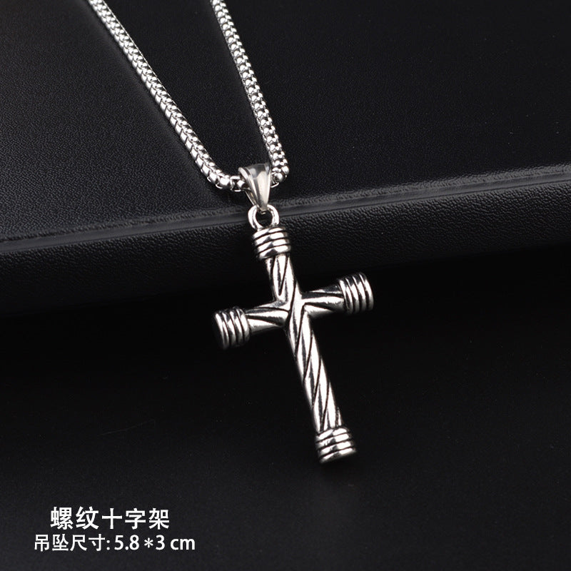 Trendy Titanium Steel Necklace Men's and Women's TikTok Disco Hip Hop Six-Pointed Star Pendant Sweater Chain Minimalist Hip Hop Ornament Wholesale