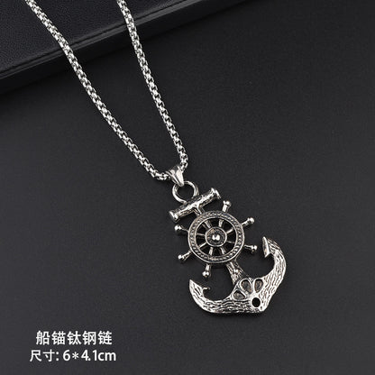 Trendy Titanium Steel Necklace Men's and Women's TikTok Disco Hip Hop Six-Pointed Star Pendant Sweater Chain Minimalist Hip Hop Ornament Wholesale