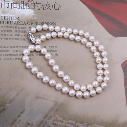 Zhuji Pearl in Stock Wholesale 7-10mm round Strong Light Fine Micro Flaw Pearl Mother Necklace Breeding Freshwater Treasure