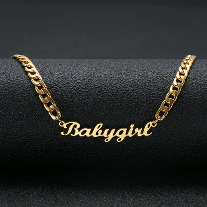 Customized Necklace Stainless Steel Ins HOTan and NEWn Digital Name Necklace Men's and Women's Letters Hip Hop Pendant Bracelet Customized