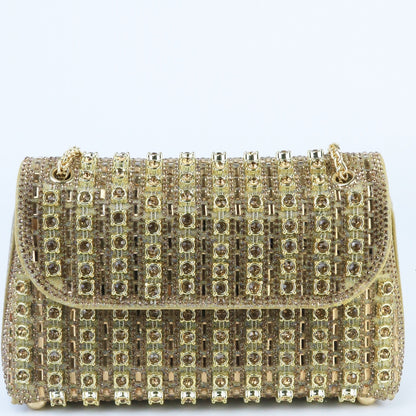 Vibrant Rhinestone Clutch Bag - Luxurious Chain Shoulder Bag with Dazzling Shiny Finish and Exquisite Glittering Details - Perfect for Stylish Women, Ideal for Glamorous Parties, Formal Prom Events, Elegant Banquets, and Evening Occasions