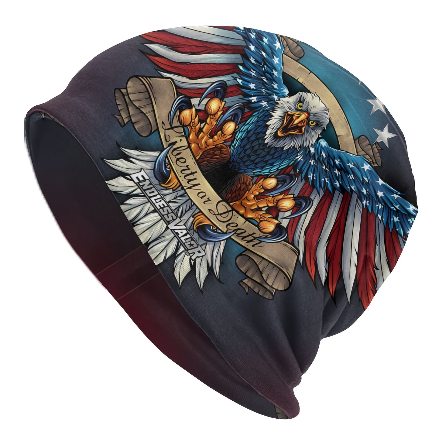 1pc Eagle Windproof Skullies Beanie - Ultra-Thin, Windproof, Fashion Design for Autumn and Spring Outdoor Activities - Patriotic US Flag Wings Design, Ideal Gift for Friends and Family