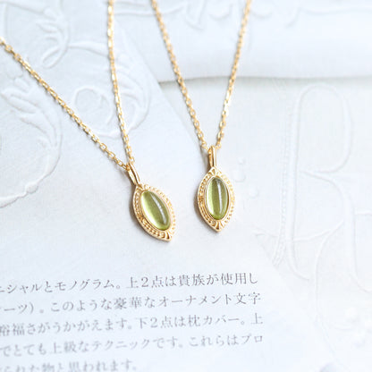 vakkv  Japanese Entry Lux 925 Sterling Silver Necklace Green Natural Olivine Retro Exquisite Silver Plating 10K Gold Necklace