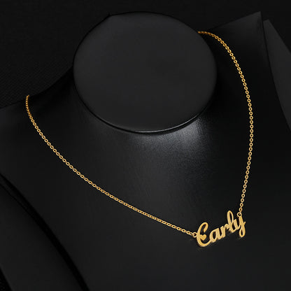 vakkv  Manufacturer Custom Stainless Steel DIY Private Customizable Necklace Gold Plated 18K Necklace English Name