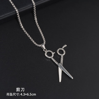 Trendy Titanium Steel Necklace Men's and Women's TikTok Disco Hip Hop Six-Pointed Star Pendant Sweater Chain Minimalist Hip Hop Ornament Wholesale