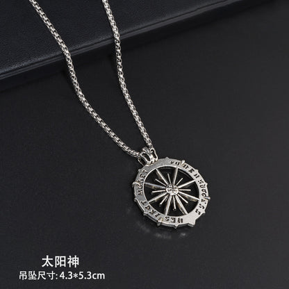 Trendy Titanium Steel Necklace Men's and Women's TikTok Disco Hip Hop Six-Pointed Star Pendant Sweater Chain Minimalist Hip Hop Ornament Wholesale