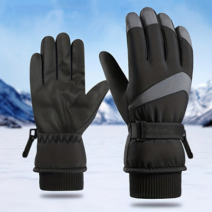 Winter Gloves Women's Fleece Thick Windproof Warm Gloves Outdoor Riding Mountaineering Ski Gloves