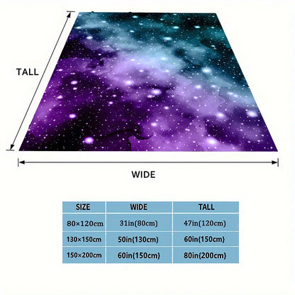 1pc Cozy Galaxy Print Blanket - Lightweight Flannel Throw For Sofa, Bed, Travel, Camping, Living Room, Office, Couch, Chair, And Bed - Digital Printing Fleece Blanket With Soft And Warm Flannel Fabric, Gifts For Family Or Friends