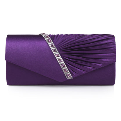 Glamorous Ruched Envelope Clutch Bag for Women - Luxury Flap Purse with Fashion-Forward Ruffles - Perfect for Wedding, Party & Prom Evening Events