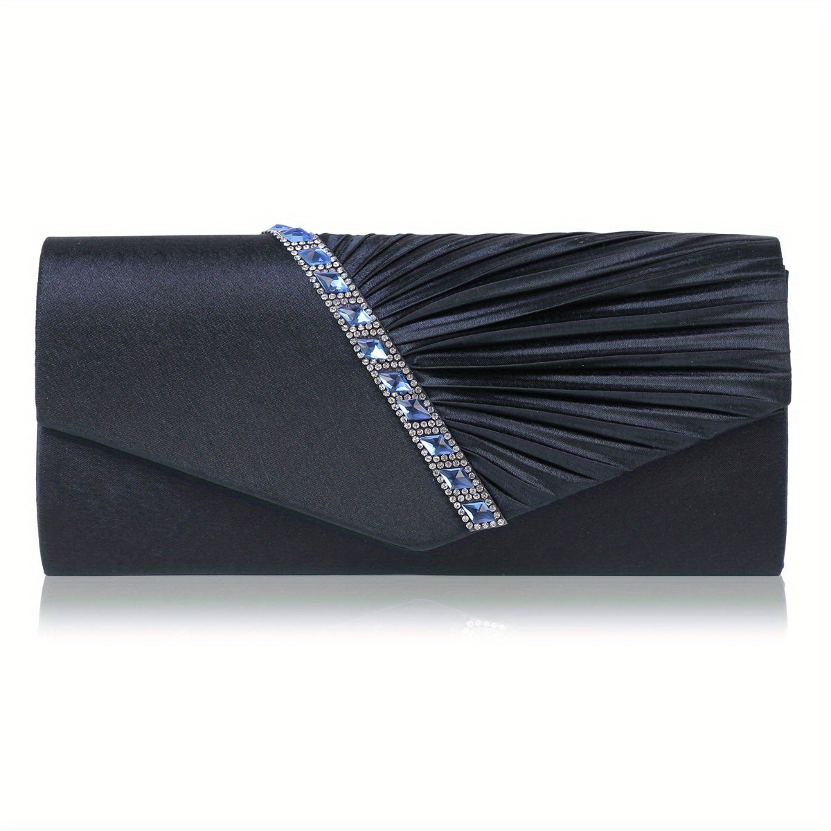 Glamorous Ruched Envelope Clutch Bag for Women - Luxury Flap Purse with Fashion-Forward Ruffles - Perfect for Wedding, Party & Prom Evening Events