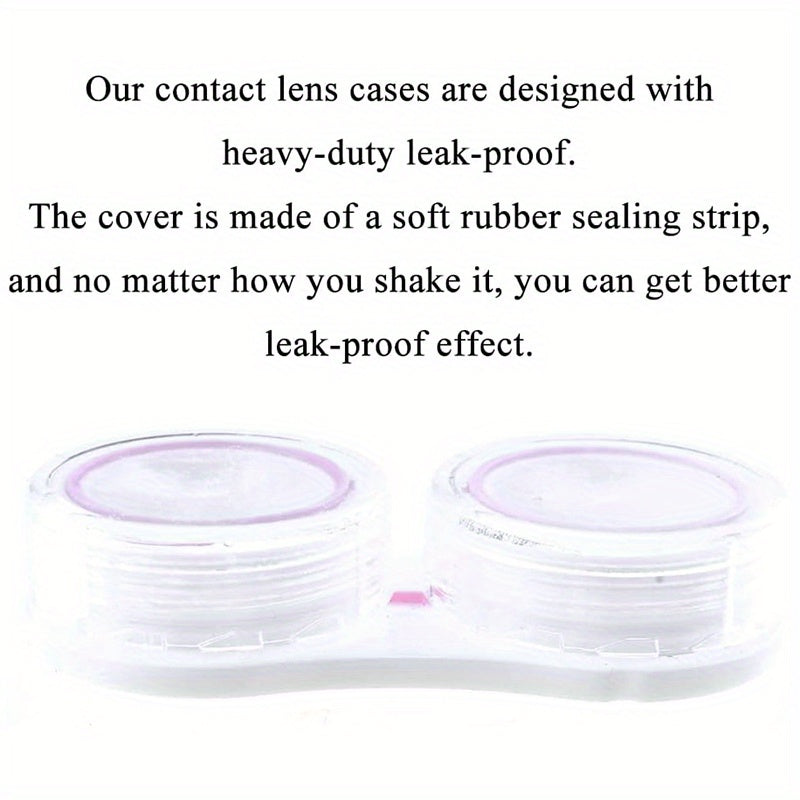 4pcs Dual-Tone Pink & Black Contact Lens Cases - Leak-Proof, Portable Storage Containers for Travel & Daily Use, Ideal for Swimming & Sleeping, No Batteries Required