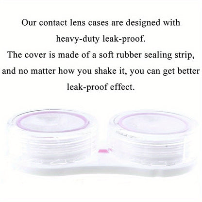 4pcs Dual-Tone Pink & Black Contact Lens Cases - Leak-Proof, Portable Storage Containers for Travel & Daily Use, Ideal for Swimming & Sleeping, No Batteries Required