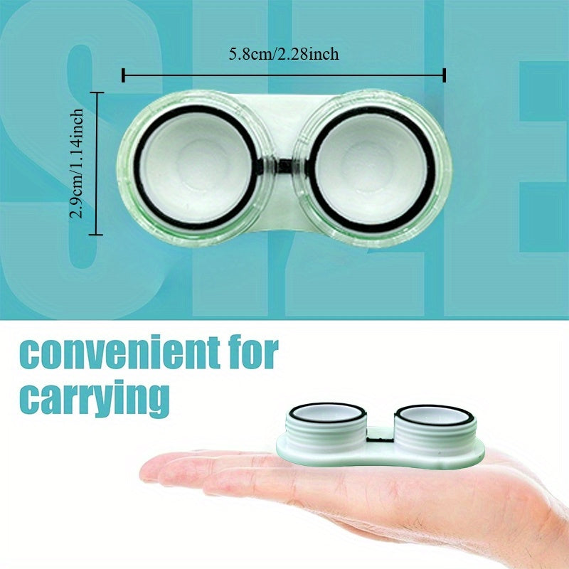 4pcs Colorful & Black Contact Lens Care Kit - Leakproof, Multi-Pair Transparent Storage Boxes For Travel & Cosmetics