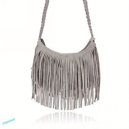 Luxurious Suede Tassel Handbag - Spacious Interior, Adjustable Shoulder Strap, Elegant Messenger Design - Perfect for Fashion-Conscious Women and Girls