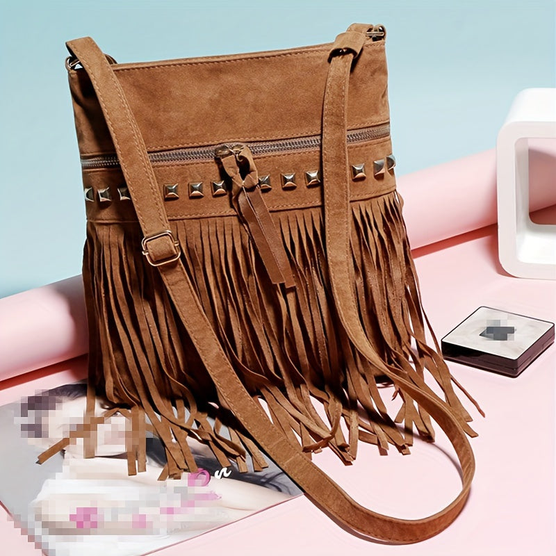 [Fast Arrival] Stylish Retro Tassel Messenger Bag - Bohemian Shoulder Bag for Women with Wallet