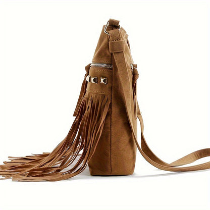 [Fast Arrival] Stylish Retro Tassel Messenger Bag - Bohemian Shoulder Bag for Women with Wallet