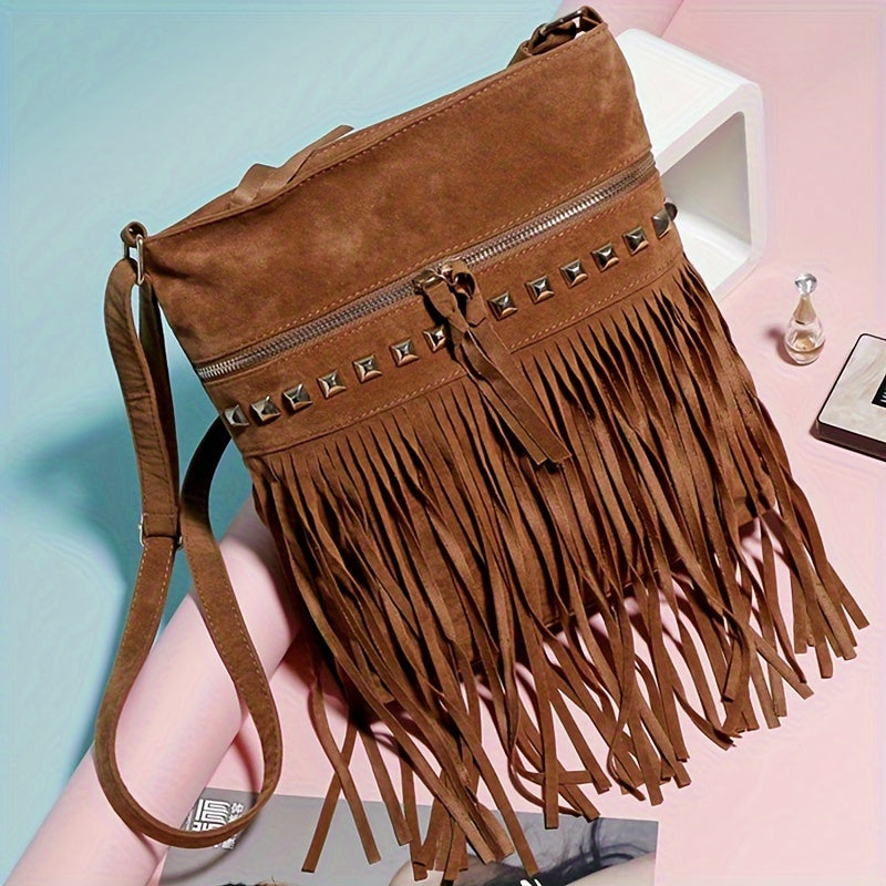 [Fast Arrival] Stylish Retro Tassel Messenger Bag - Bohemian Shoulder Bag for Women with Wallet