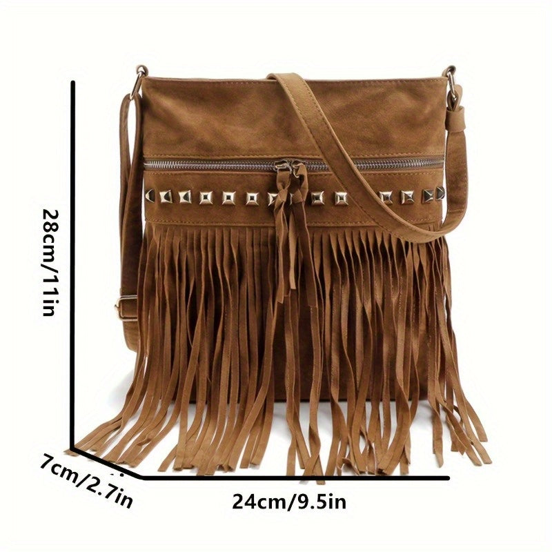 [Fast Arrival] Stylish Retro Tassel Messenger Bag - Bohemian Shoulder Bag for Women with Wallet