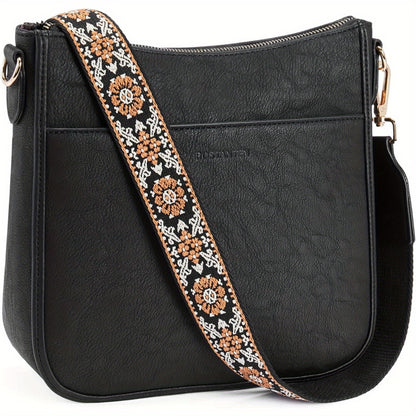 Women's Casual Design Crossbody Bag With Adjustable Shoulder Strap And Zipper Closure