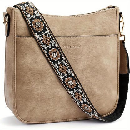 Women's Casual Design Crossbody Bag With Adjustable Shoulder Strap And Zipper Closure