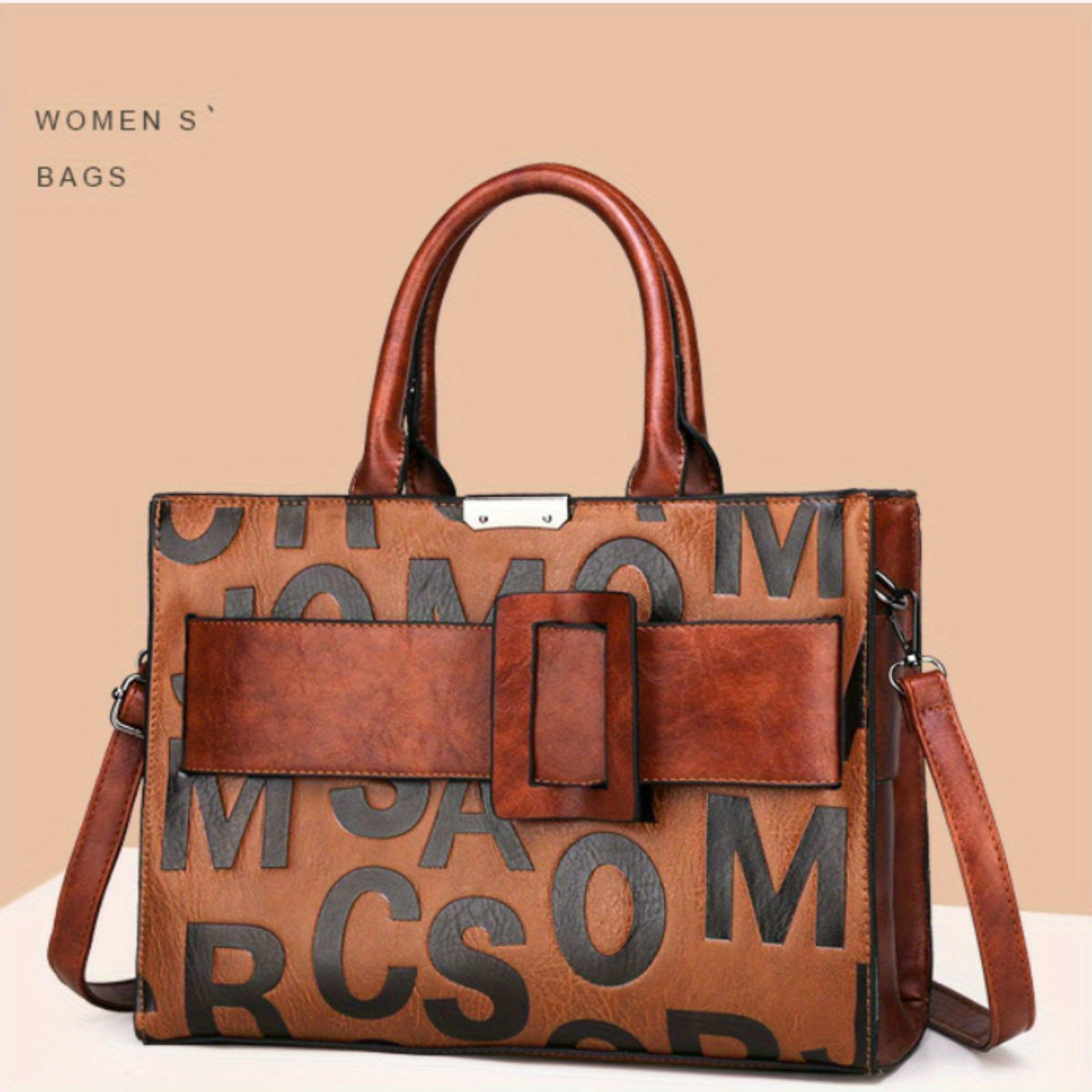 Buy 2 Get 1 Free, total of 3 pcs Stylish Letter Design Handbags and Coin Purses - Casual, Simple, and Spacious Bags for Women's Daily Commute and Travel - Perfect for Office, School, and Outdoor Activities