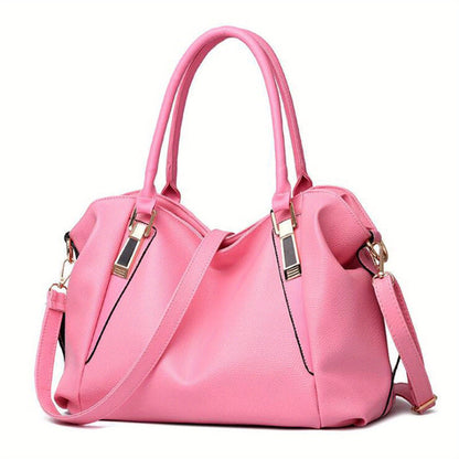 Women Fashion Tote Bag Classic Vegan Leather Shoulder Bag Lightweight Crossbody Purse with Long Strap