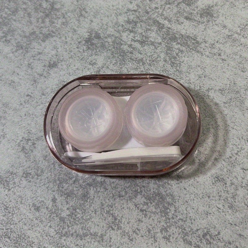 1pc Compact Contact Lens Case - Portable, Stylish & Durable Plastic Storage Box for Men