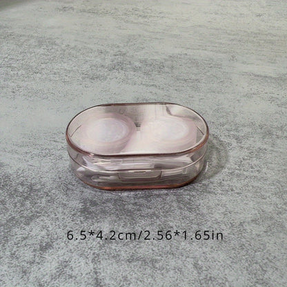 1pc Compact Contact Lens Case - Portable, Stylish & Durable Plastic Storage Box for Men